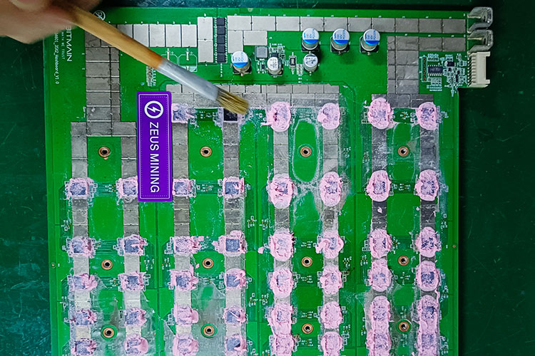 cleaning the Antminer chip BM1764AB