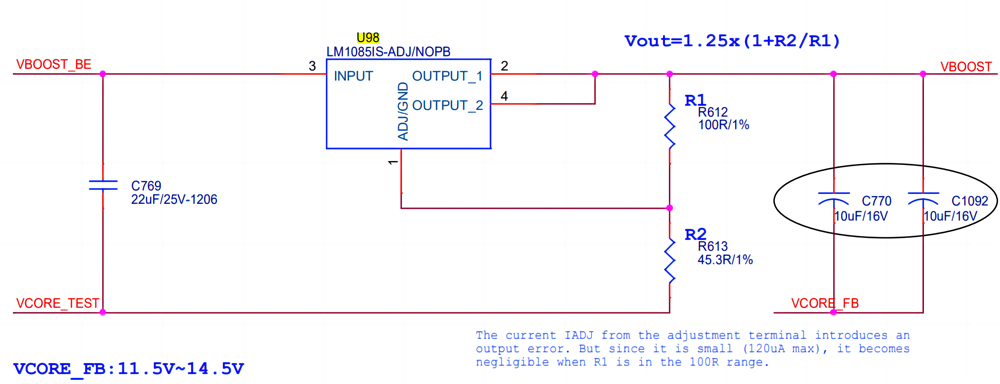 avalonminer U98 LDO schematic