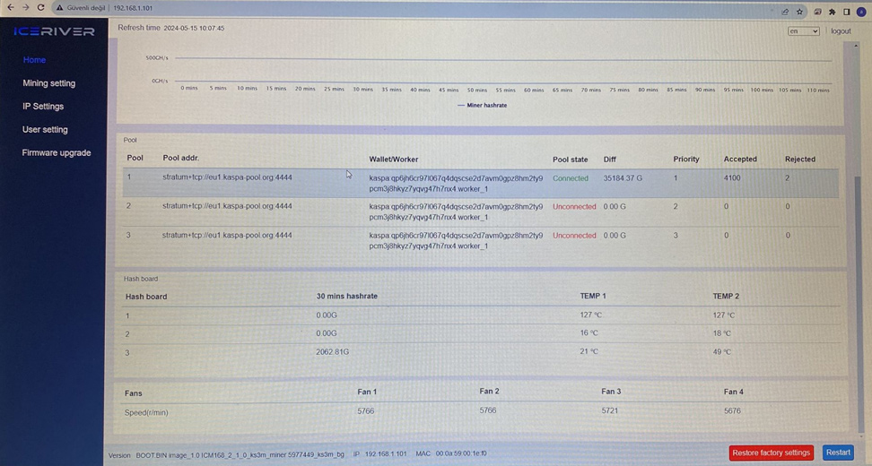IceRiver KS3M running interface
