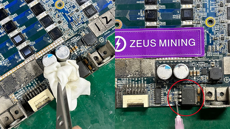 clean the Avalon hash board Chip clean the Avalon hash board Chip