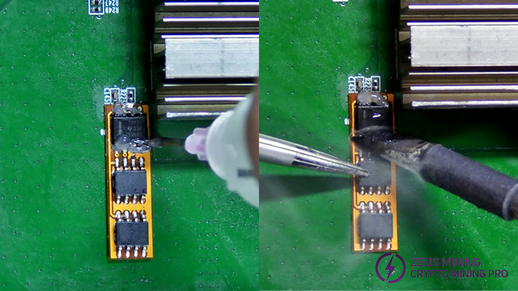 solder the temperature sensing board by soldering iron