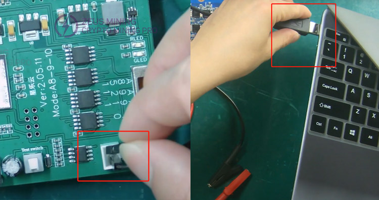 connect the USB cable