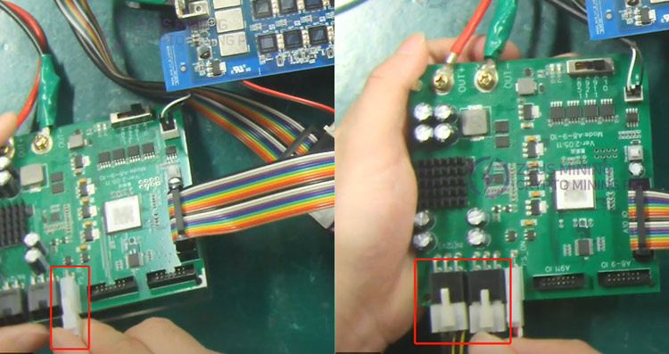 foot switch and PSU connected to test fixture