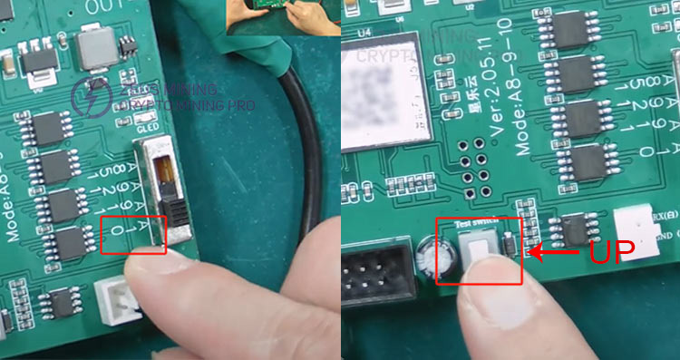 A10 hash board toggle button