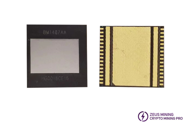 BM1487AA ASIC chip on Antminer L5 hash board