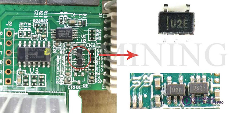 SN74AUP1T34DCKR chip on Antminer S19 hash board