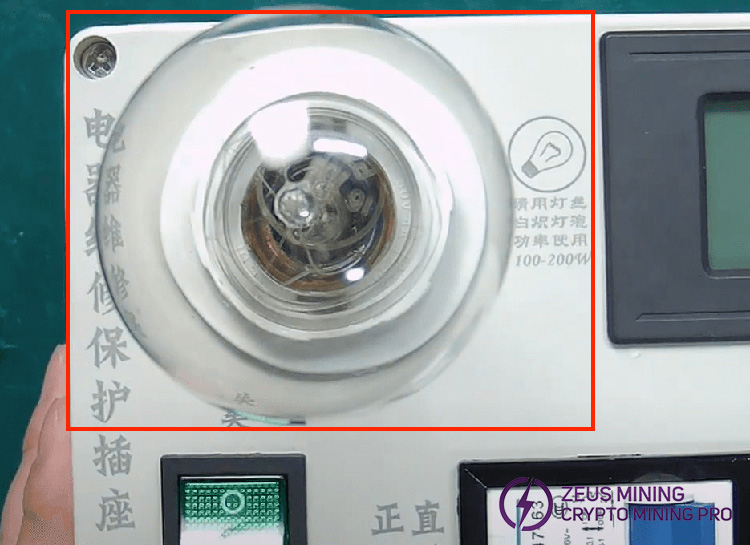 Connect the incandescent bulb