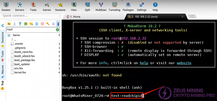 Enter the test command