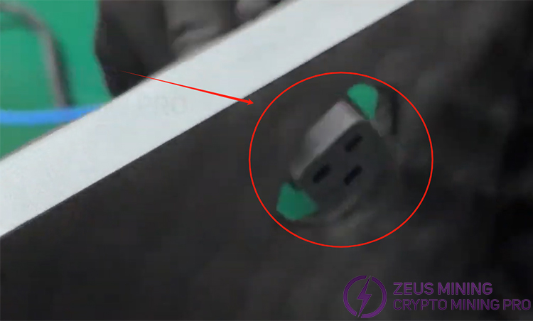 Connect the miner power cord Connect the miner power cord