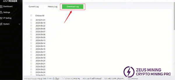 Download Antminer log Download Antminer log