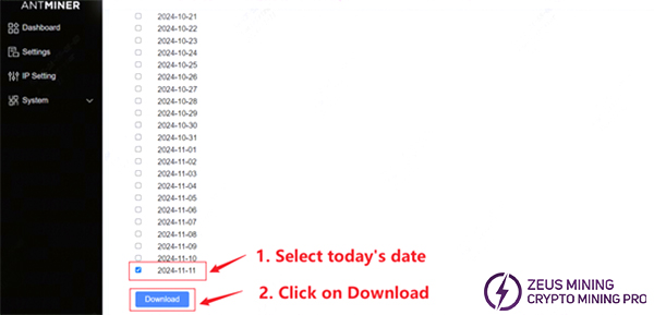 Download the latest log Download the latest log