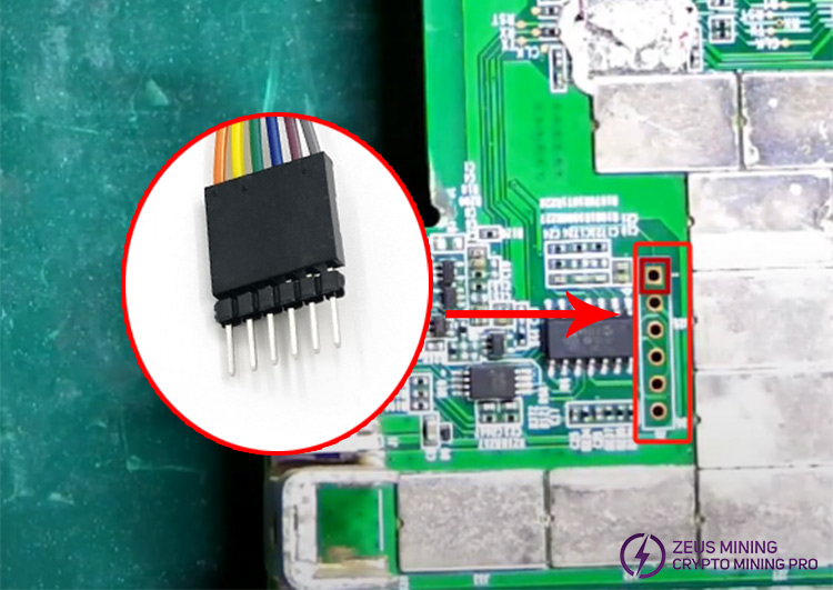 6 pin dupont cable to connect the hash board