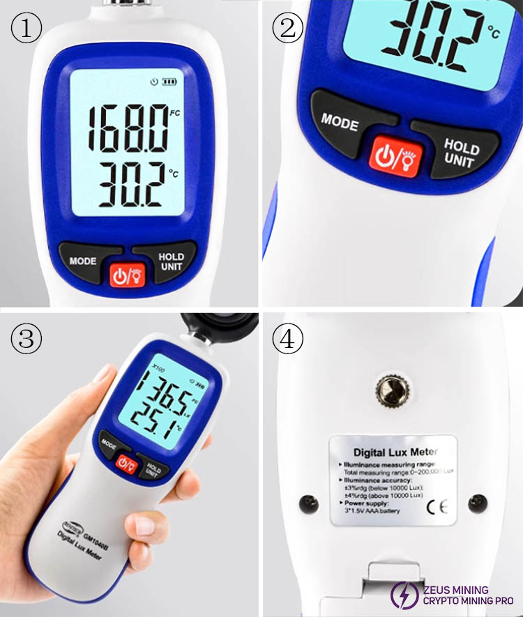 GM1040B handheld illuminance meter GM1040B handheld illuminance meter