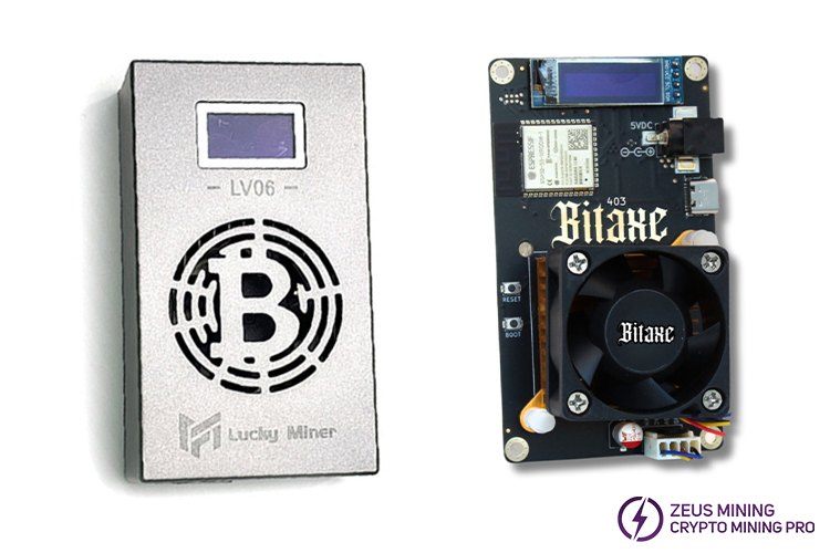 Lucky miner and Bitaxe solo miner