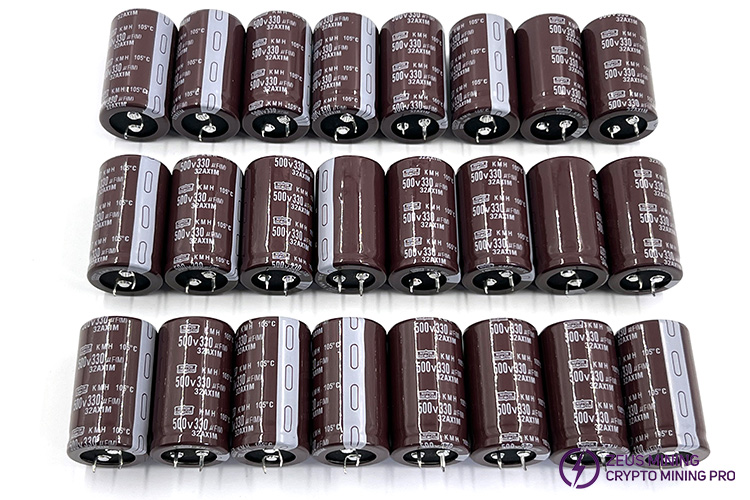 330uF 500VDC aluminum electrolytic capacitors