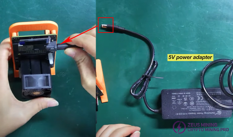 Bitaxe Gamma 601 miner connect PSU Bitaxe Gamma 601 miner connect PSU
