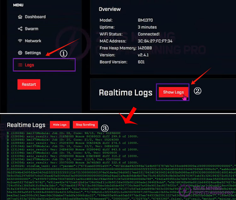 Bitaxe Gamma 601 log Bitaxe Gamma 601 log