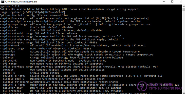 Running CGMiner mining software