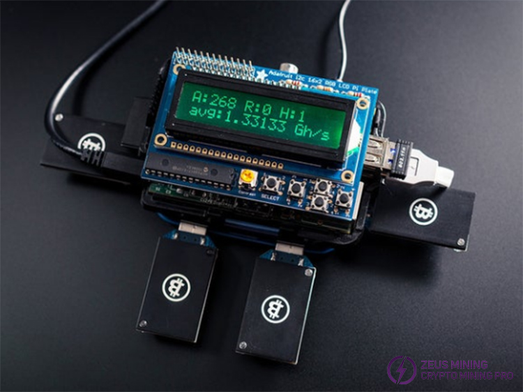 Raspberry Pi connected to USB ASIC miner