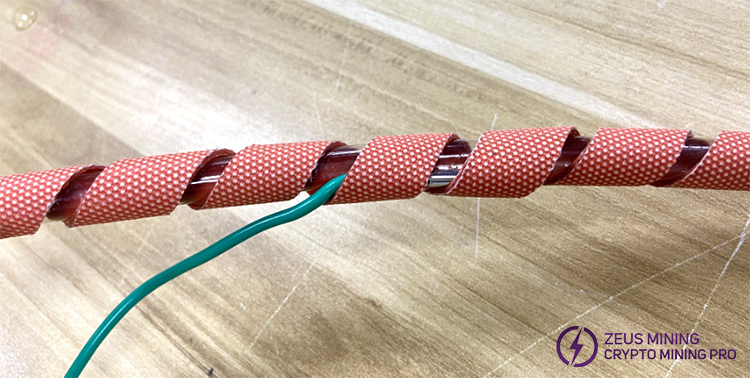 use of a wrapped silicone rubber heating belt use of a wrapped silicone rubber heating belt