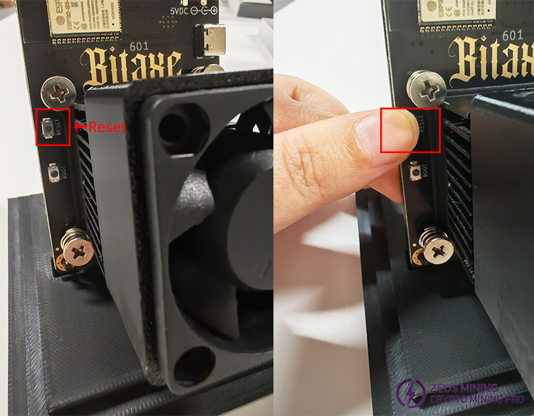 Bitaxe Gamma 601 factory reset Bitaxe Gamma 601 factory reset