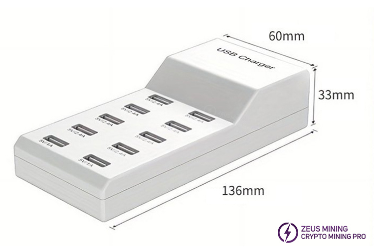 10-port multi USB charger station hub