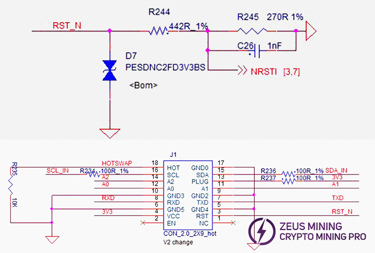S21+ hydro ASIC chip RX signal circuit diagram
