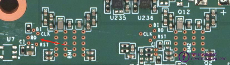 CLK test point on S21+ hydro hash board