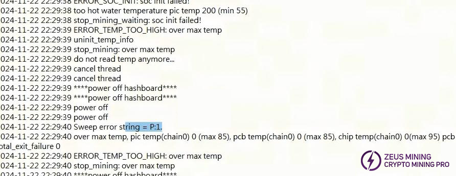 S21+ hydro detects P:1 failure