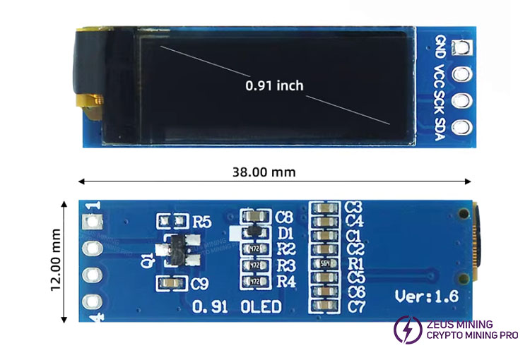 I2C OLED display module 0.91 inch