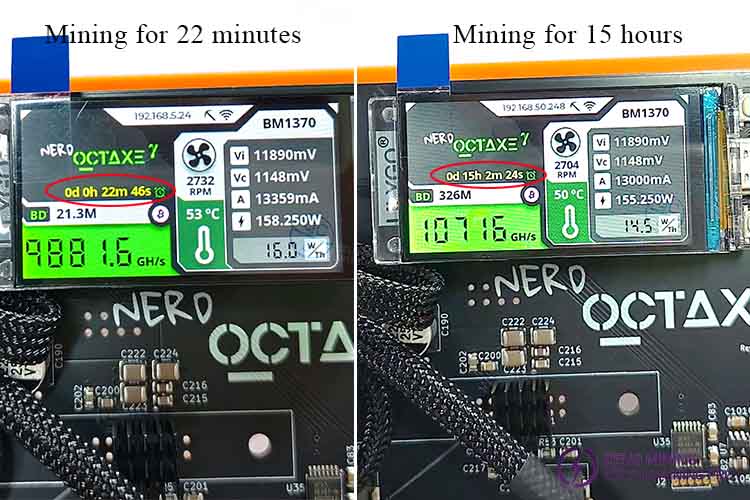 Bitaxe Nerd OCTAXE 9.6T mining interface