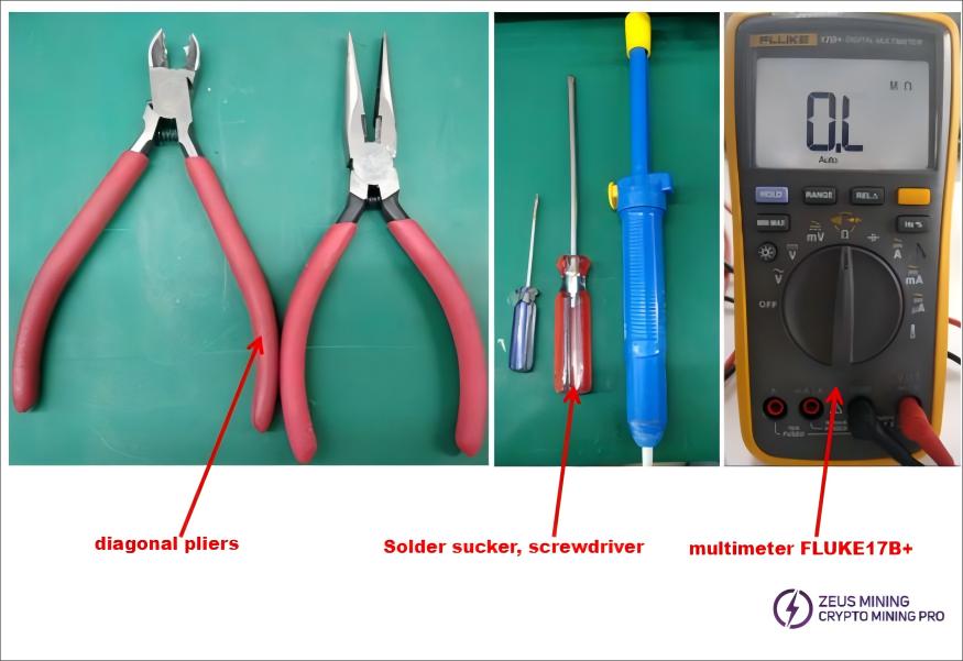 Screwdriver and diagonal pliers Screwdriver and diagonal pliers