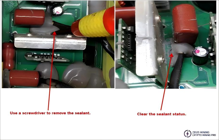 Use a screwdriver to remove the sealant Use a screwdriver to remove the sealant