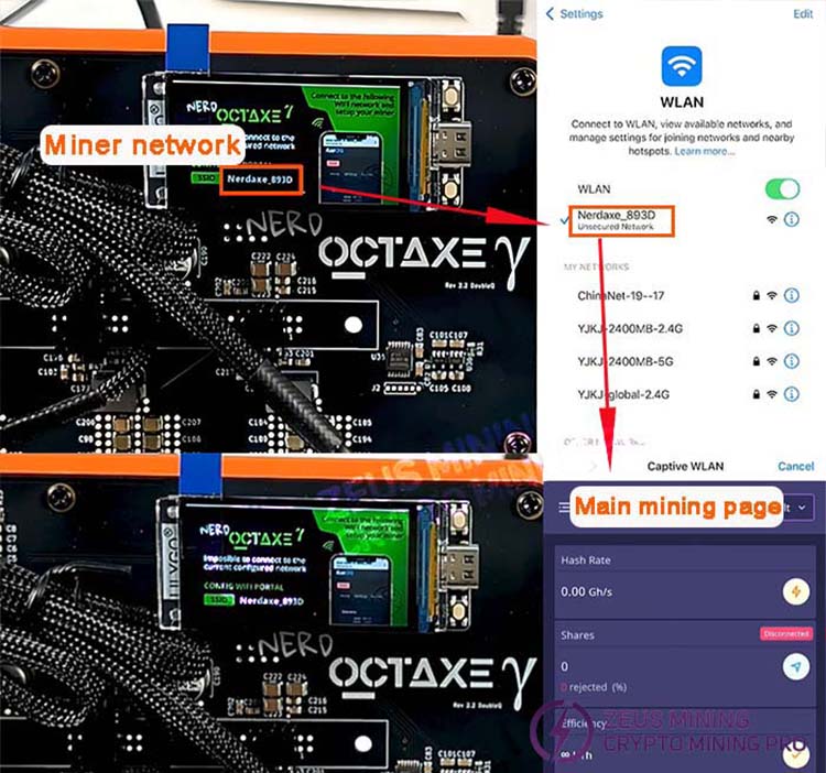 Bitaxe NerdOCTAXE 9.6THs Network Connection