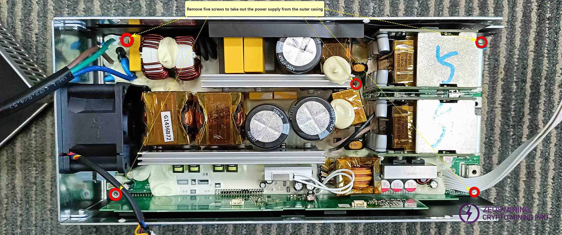 Remove the power supply from the power supply box Remove the power supply from the power supply box