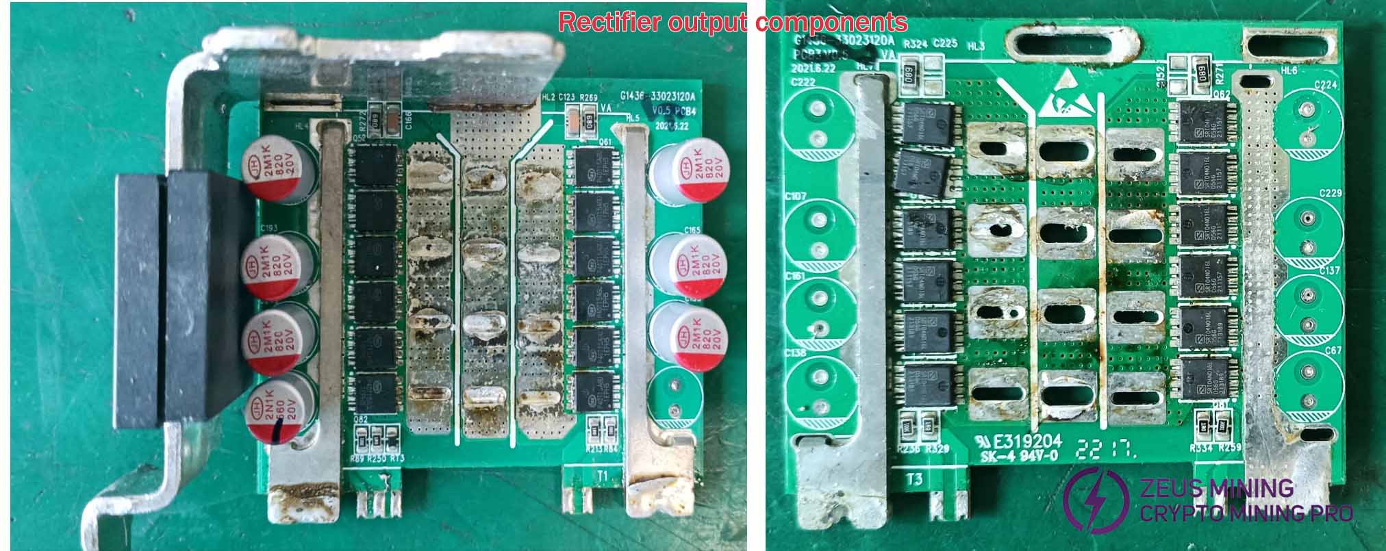 Rectifier output components Rectifier output components