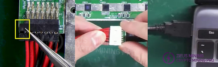 Hash board programming cable and ribbon cable connection tutorial