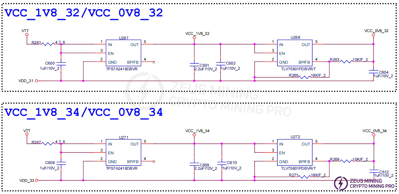 DG1+ Hash Board Voltage Circuit Diagram