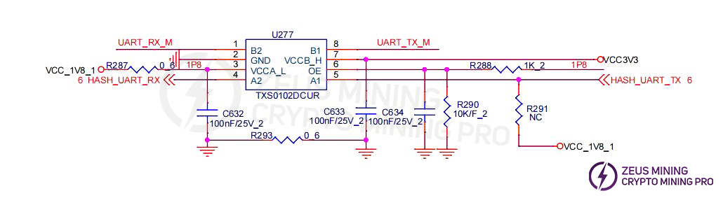 Voltage circuit diagram of a level shifter IC