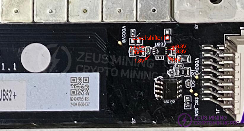 The voltage of the level shifting IC