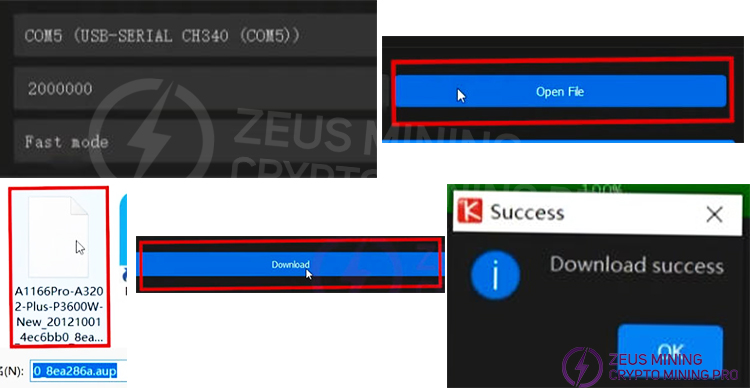Steps for flashing the control board