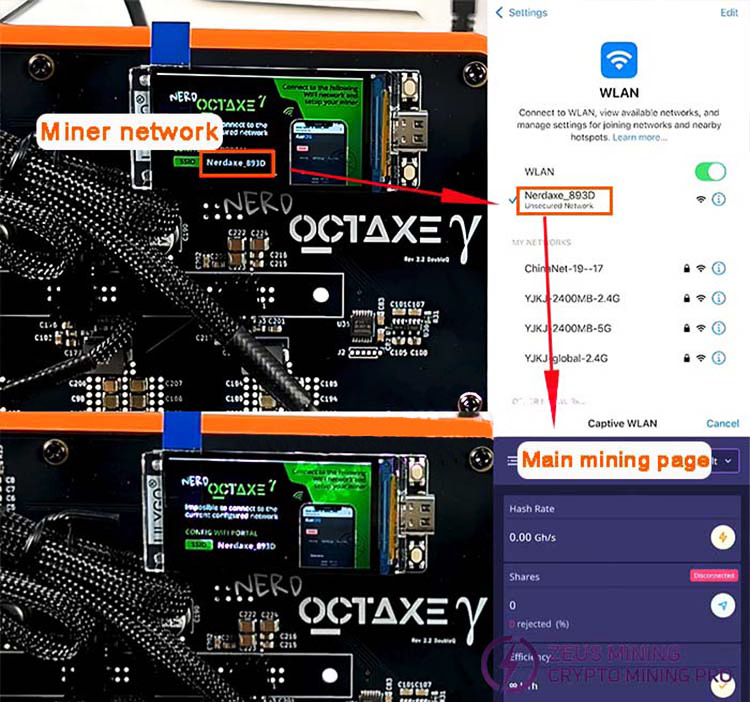 Bitaxe NerdOCTAXE 9.6THs network connection