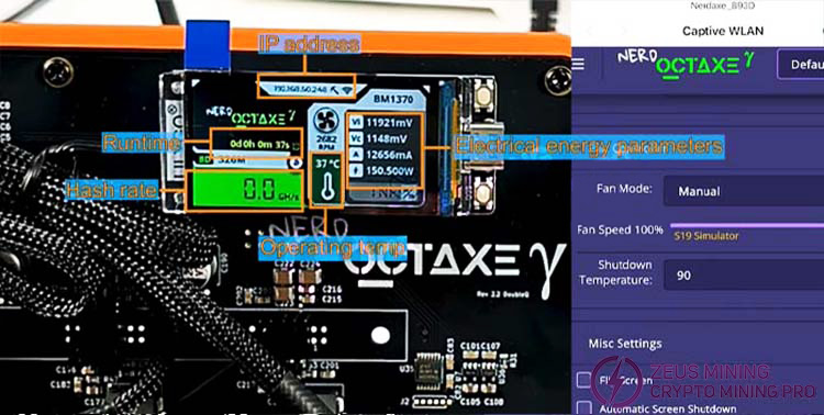 NerdOCTAXE LED screen information