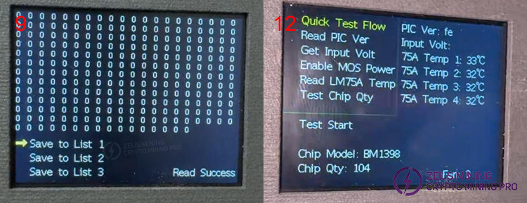 ASIC chip test for B8 tester