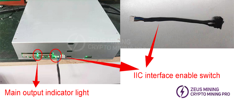 APW12 main output indicator and IIC interface power switch