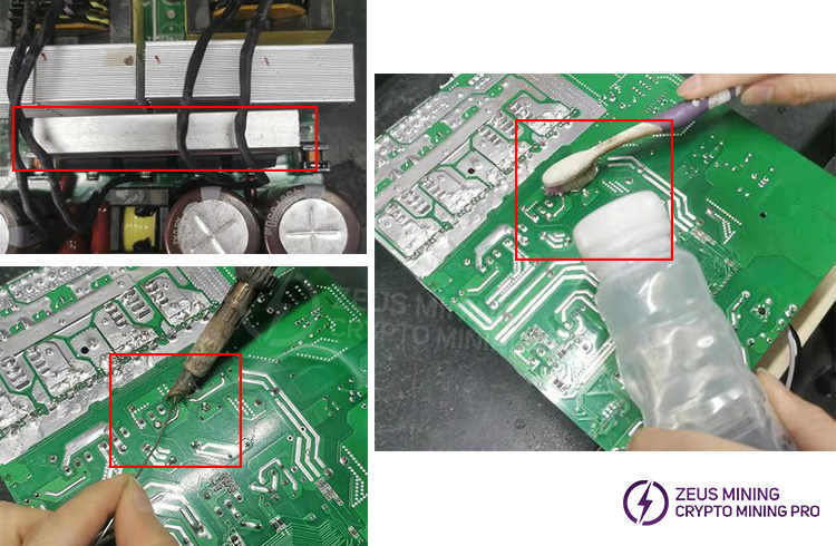 Heatsink assembled on PCB board
