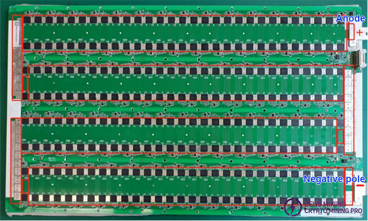 Series power supply for hash boards