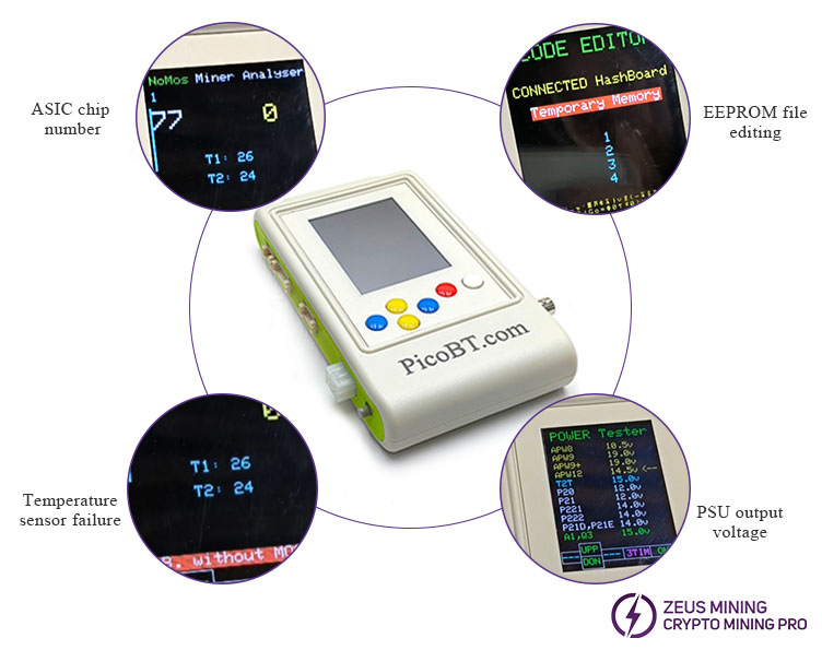 PicoBT multifunctional hash board tester function