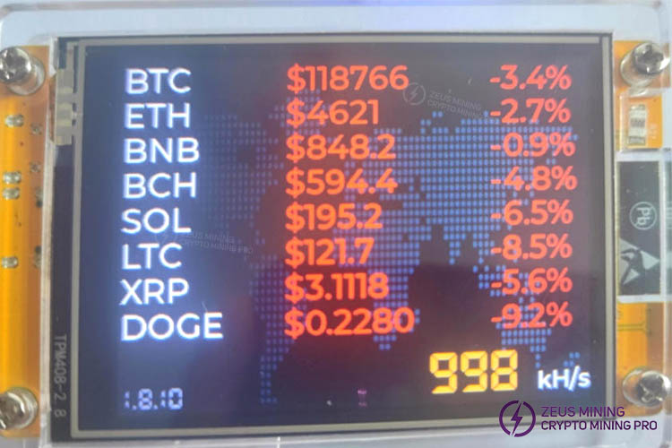 NMMiner CYD 1000kh ESP32 based Bitcoin miner