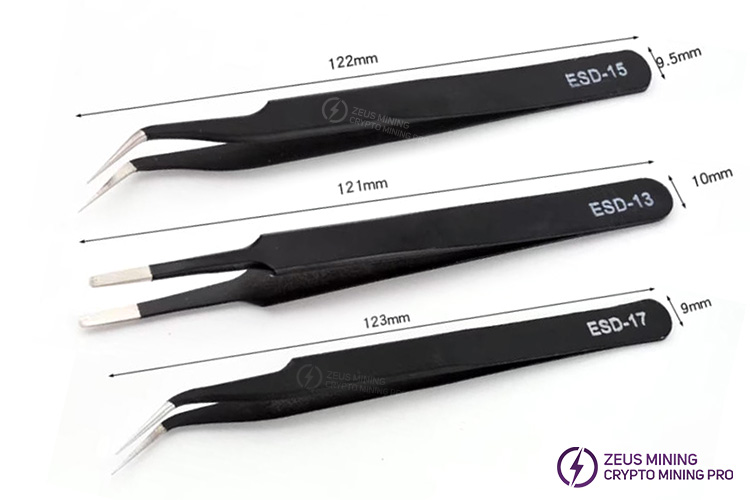 9 pcs ESD safe precision tweezers set
